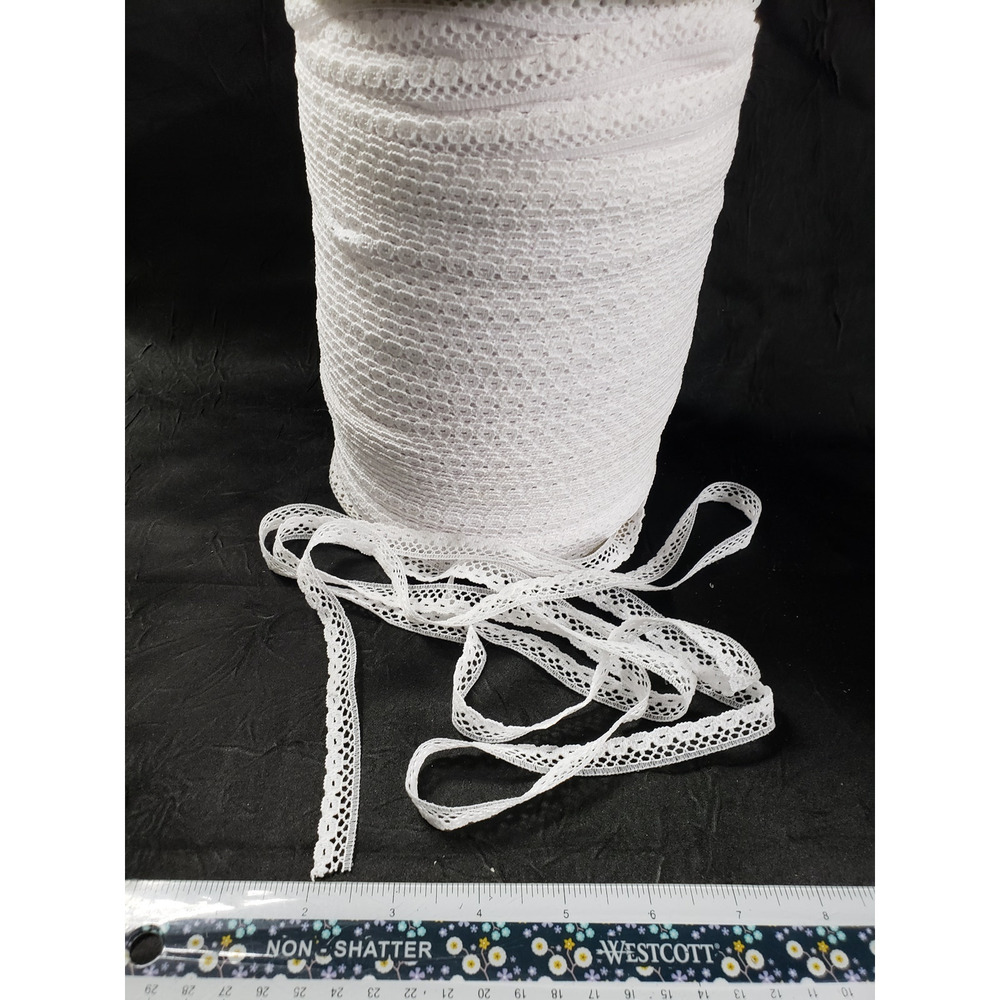 Vintage White 1/2" Scalloped Lace Trim Trimming 435 yards/roll Synthetic 1 Roll